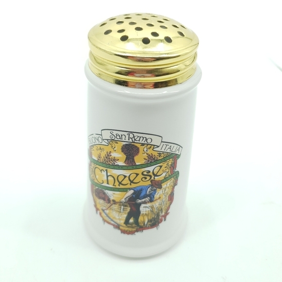 Himark Vintage Parmesan Cheese Shaker San Remo Buono‎ Italia Ceramic Gold Lid - Picture 2 of 9
